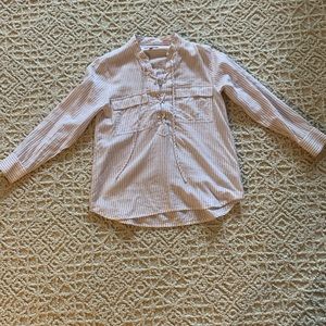 Madewell lightweight long-sleeved tie-neck top